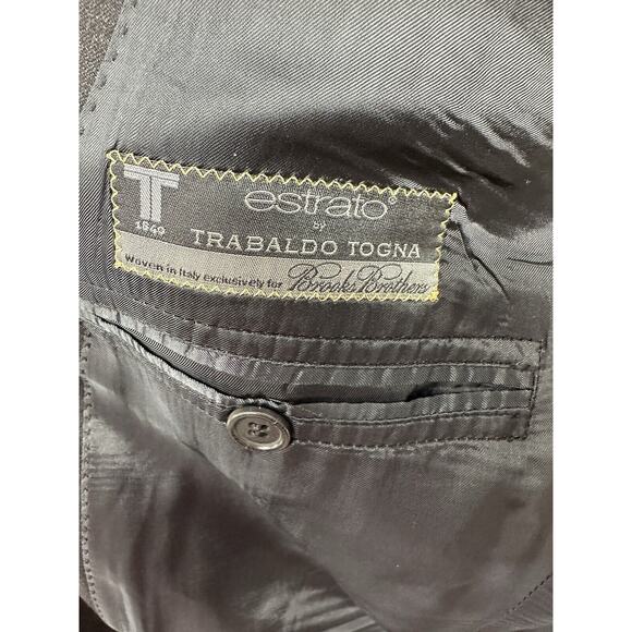 Brooks‎ Brothers Jacket 42 R Gray Wool Madison 1818 Estrato Trabaldo Tonga Italy - Picture 5 of 10